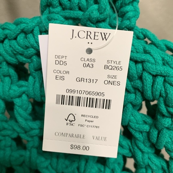 J.Crew Green Crochet Bag NWT - Picture 2 of 9